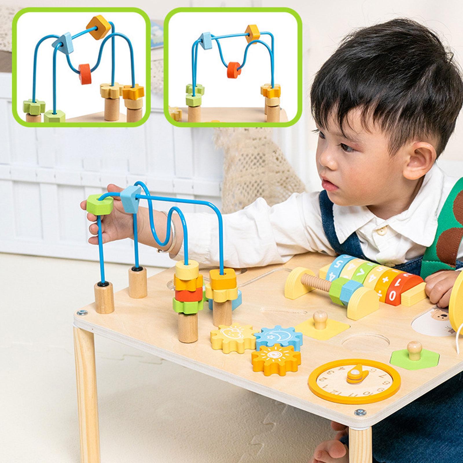 Kids Education Activities - Meja Aktivitas Pengenalan Bentuk Pendidikan Balok