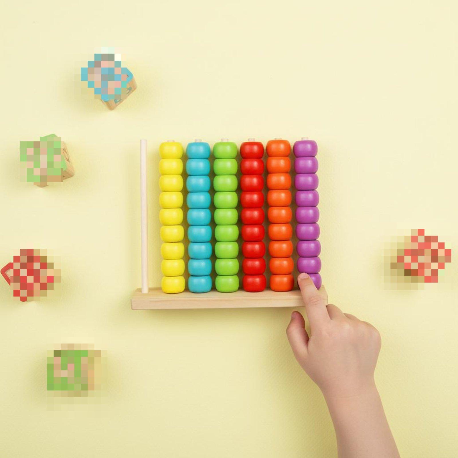 Abacus Counting Bead - Abakus Warna-warni Pengenal Warna Manik-manik Kayu