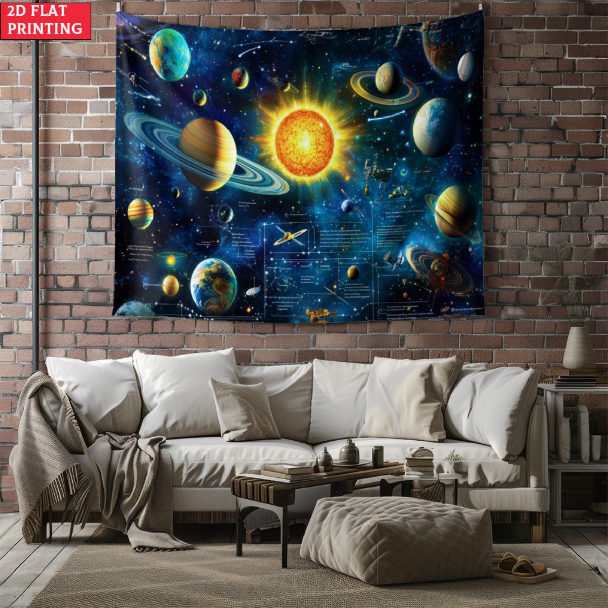 Tapestry Tata Surya tanpa bing - Kids Educational Posters ulasan dan harga