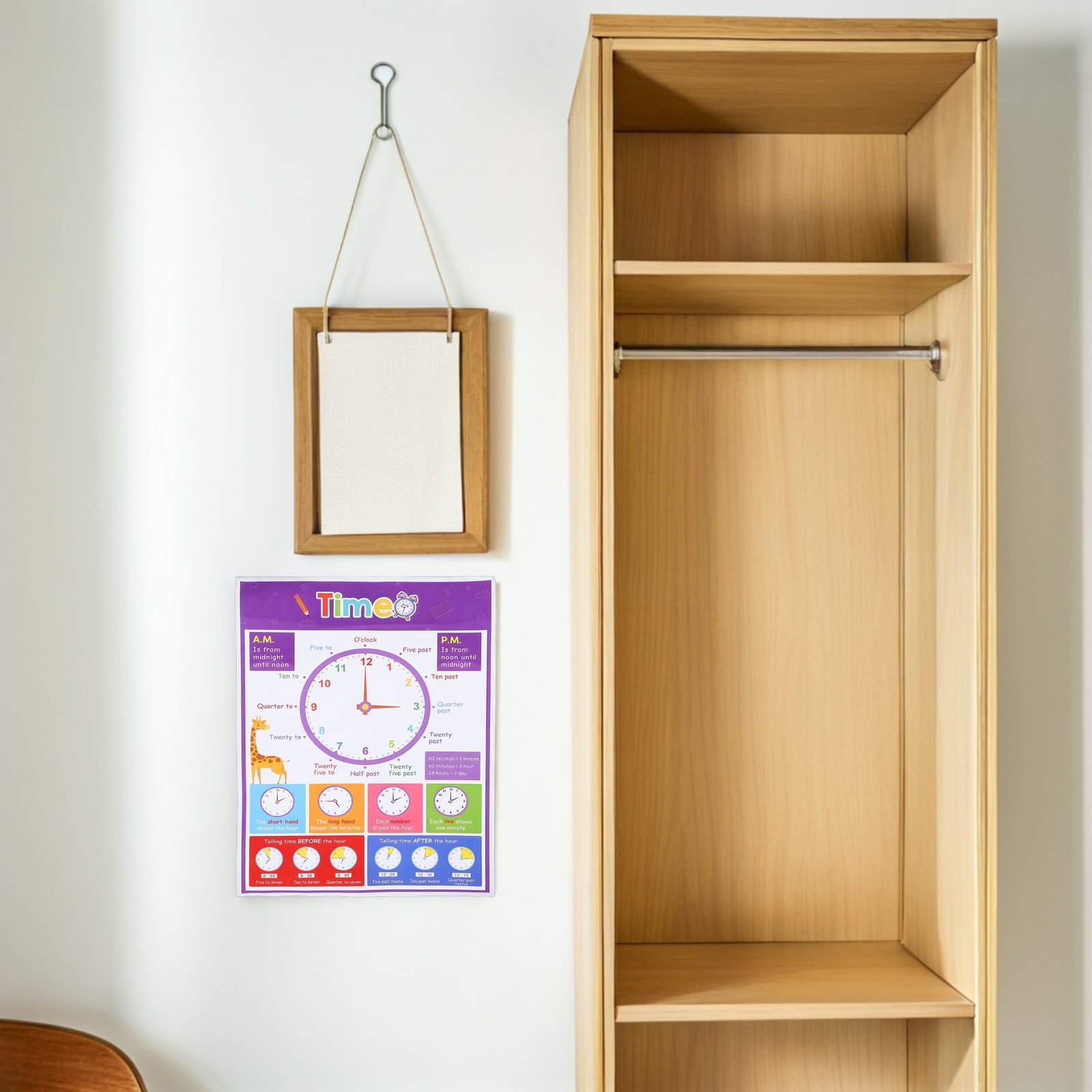 Poster Pengajaran Waktu untuk  - Kids Education Wallpaper ulasan dan harga