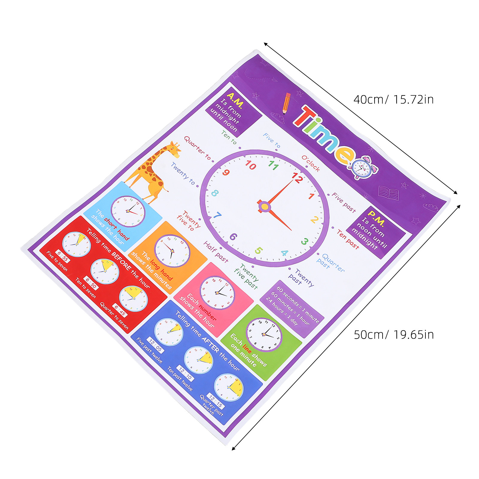 Poster Pengajaran Waktu untuk  - Kids Education Wallpaper ulasan dan harga