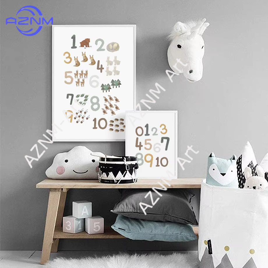 1/2 Buah Lukisan Kanvas Kertas - Kids Educational Posters ulasan dan harga