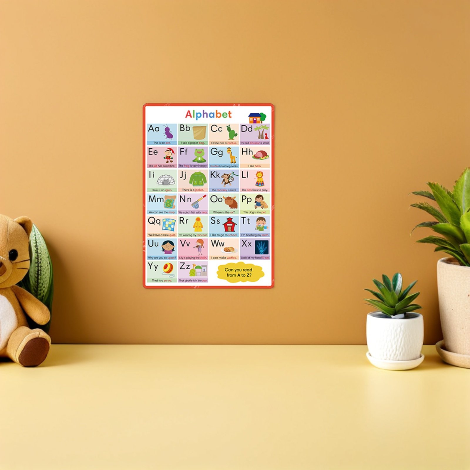 2Pcs Set Poster Huruf dan Angk - Kids Education Wallpaper ulasan dan harga