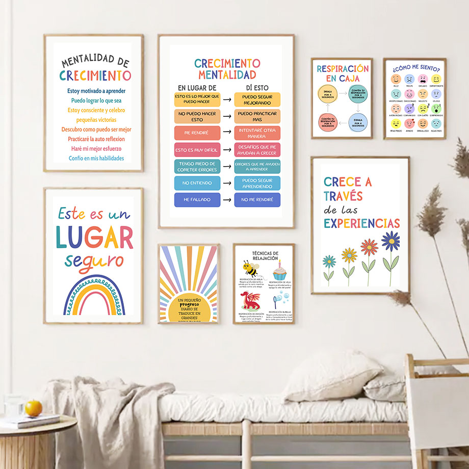 Motto Pendidikan Spanyol Lukis - Kids Educational Posters ulasan dan harga