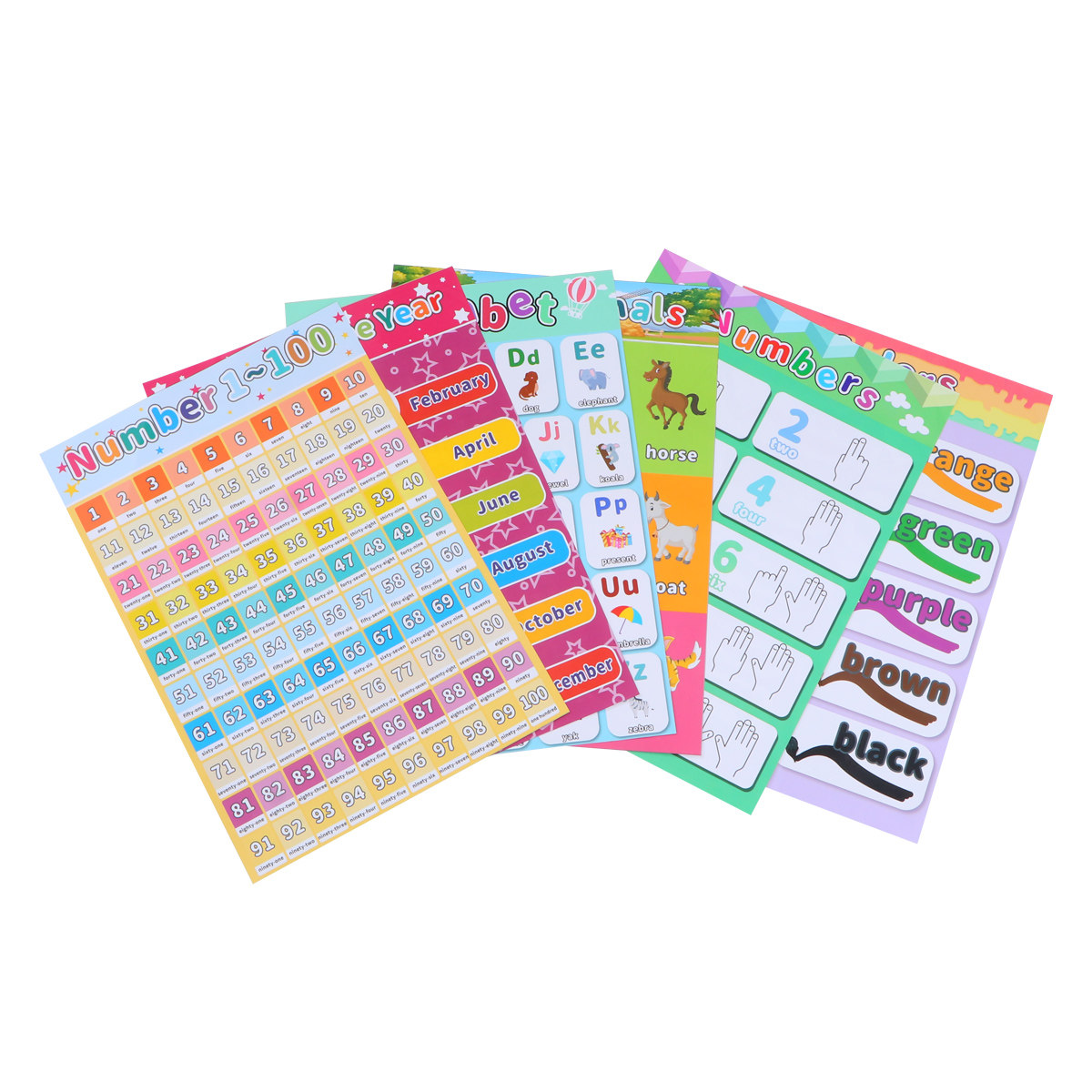 6 Buah Poster Hewan Anak-anak  - Kids Educational Posters ulasan dan harga