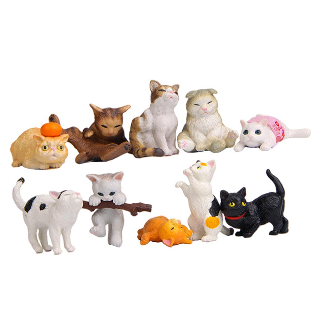 10 Buah Patung Figur Kucing PV - Kids Education Learn Tv ulasan dan harga