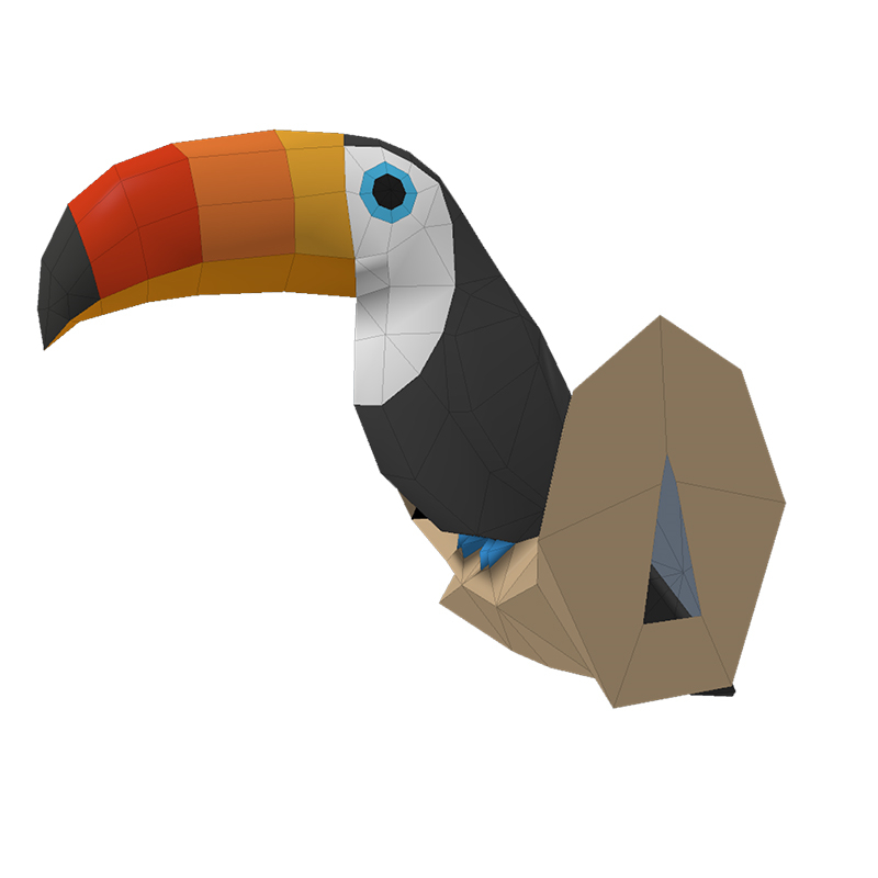 Toucan 3D Model kertas kerajin - Kids Education Wallpaper ulasan dan harga