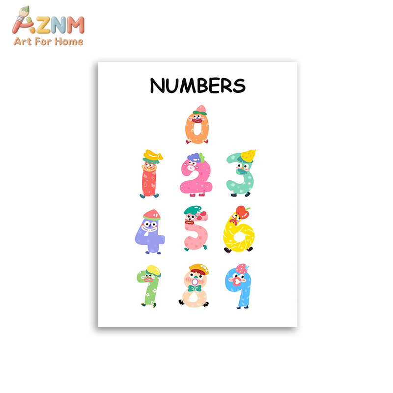 AZNM Seni Dinding Kanvas Tanpa - Kids Educational Posters ulasan dan harga