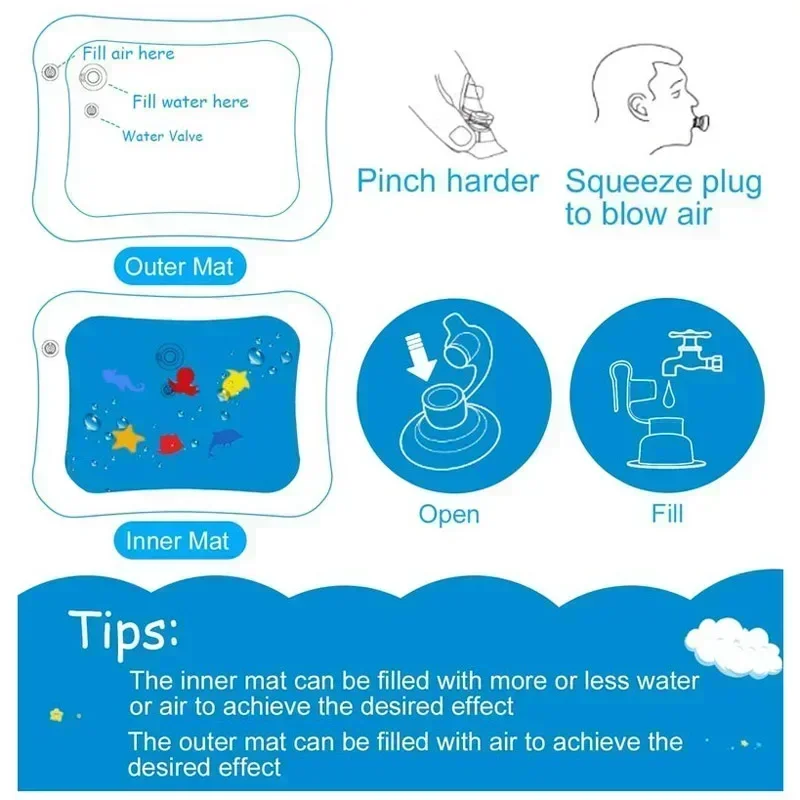 Tikar mainan air bayi, bantal  - Kids Education Rug ulasan dan harga