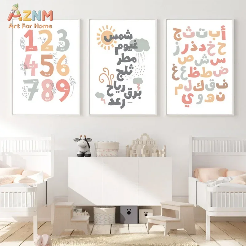 Seni Dinding Arab Bahasa Inggr - Kids Educational Posters ulasan dan harga